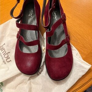 Jambu Women's Deep Red Mary Jane Flats